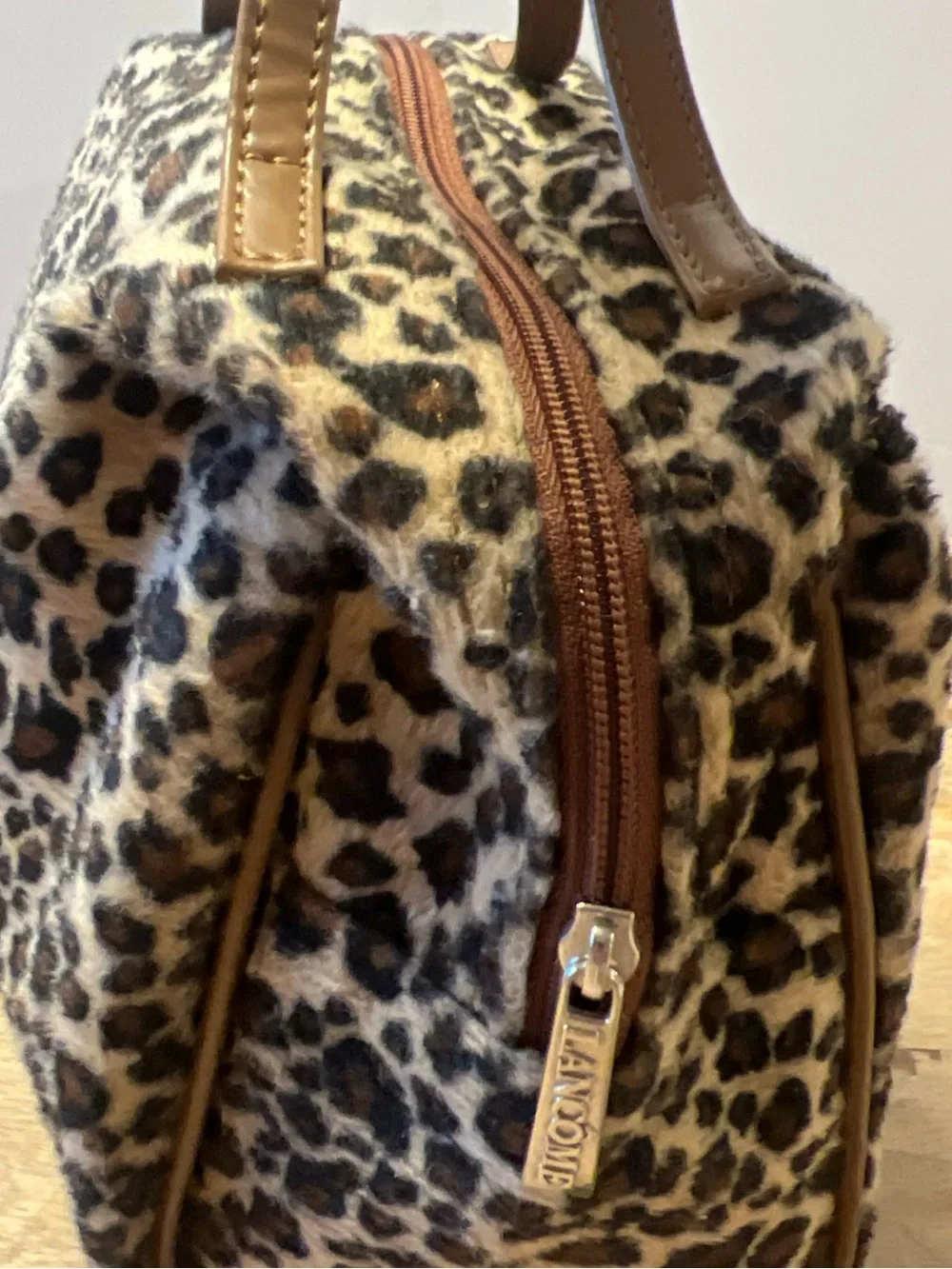 Lancome Leopard Print Cosmetic bag in Brown and Black